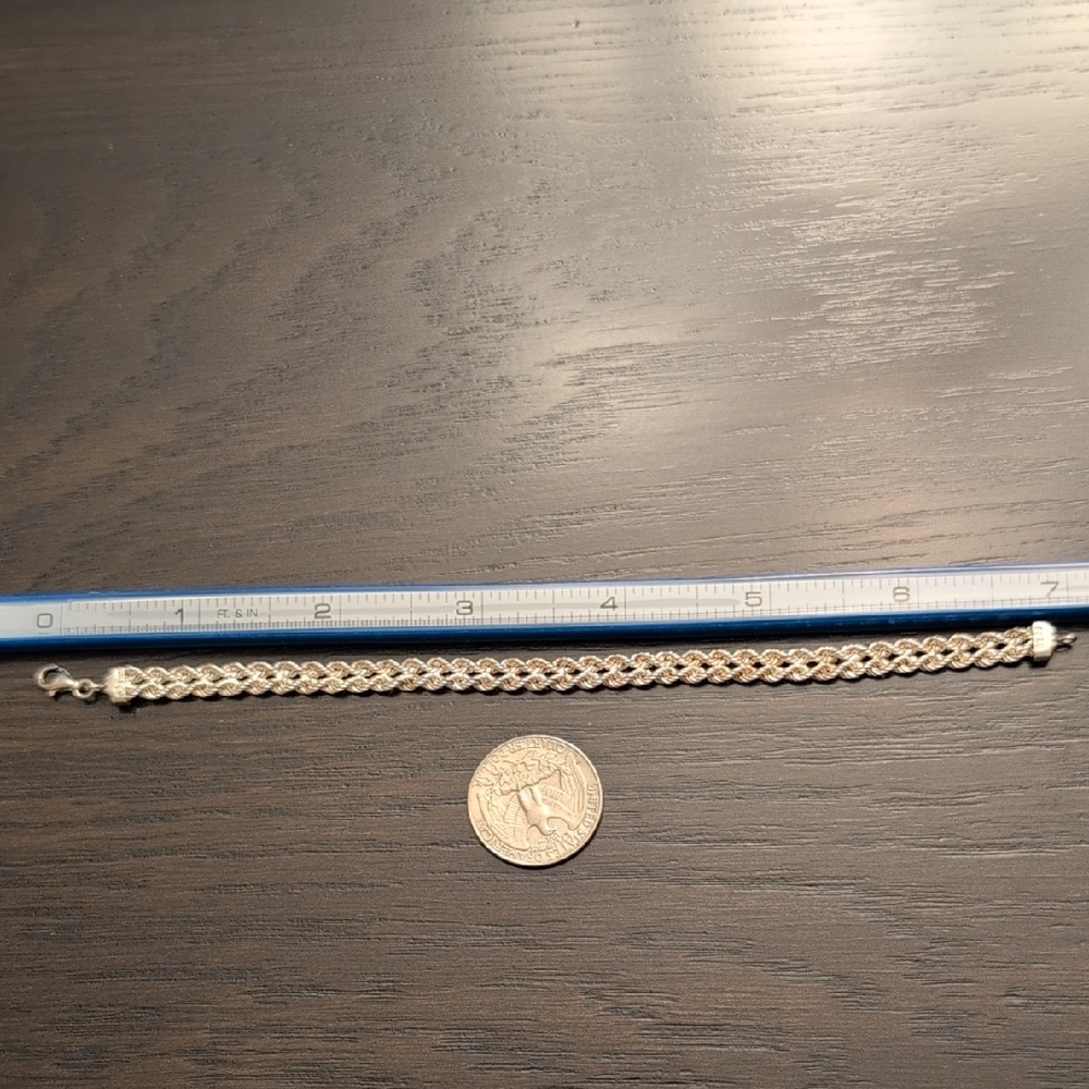 Sterling Silver Double Rope Bracelet - Picture 6 of 8